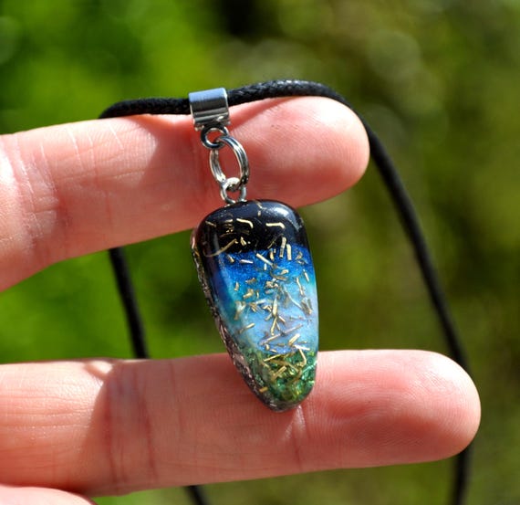 Multicolor Teardrop Orgonite® Pendant Necklace