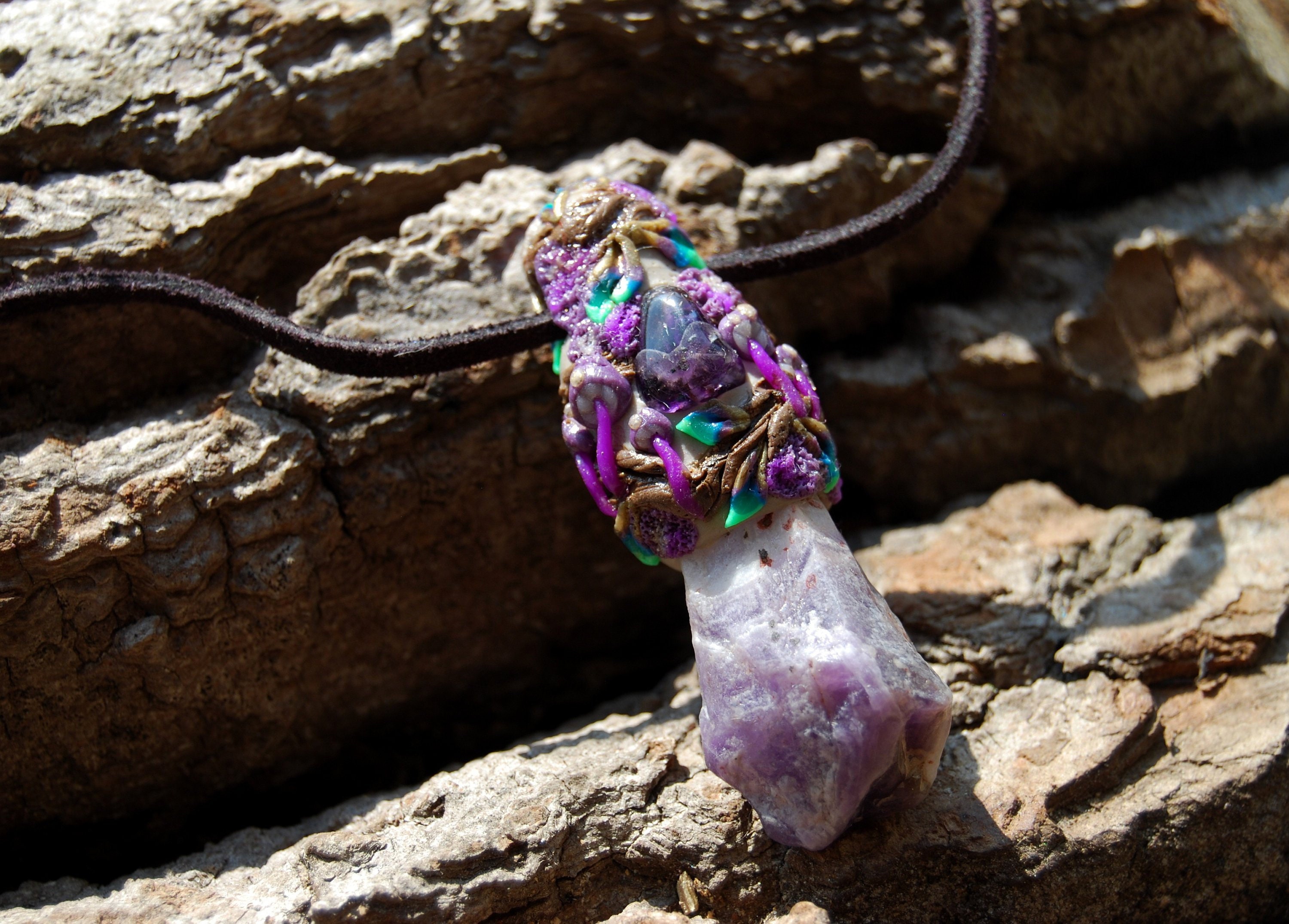 amethyst chevron gemstone clay