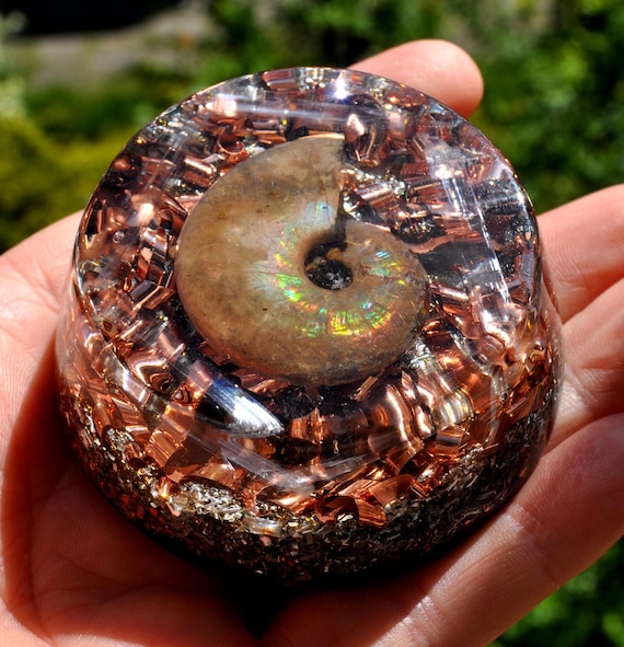 OPALIZED AMMONITE Orgonite®  EMF Harmonizer - Orgone Generator®
