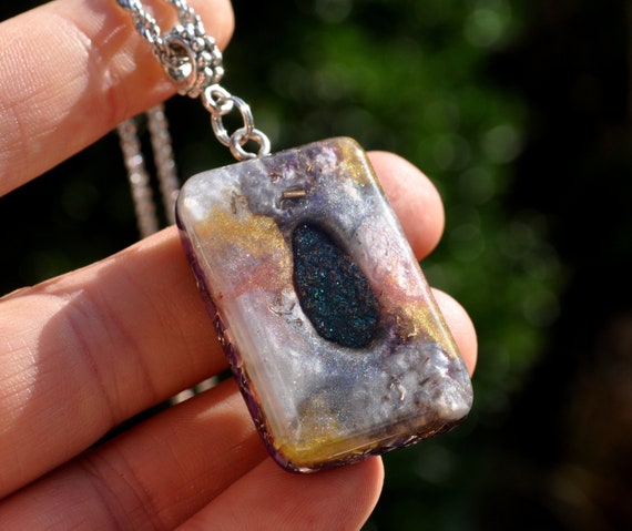 PEACOCK ORE Chalcopyrite Orgone Orgonite® Necklace, Multicolor Jewelry