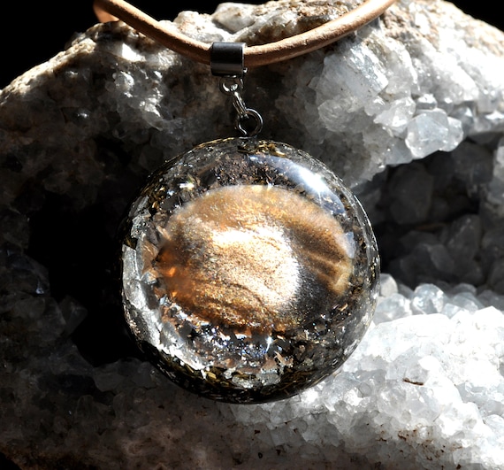 AA Moonstone Orgonite® Orgone Necklace - EMF Cleanser Protection Amulet