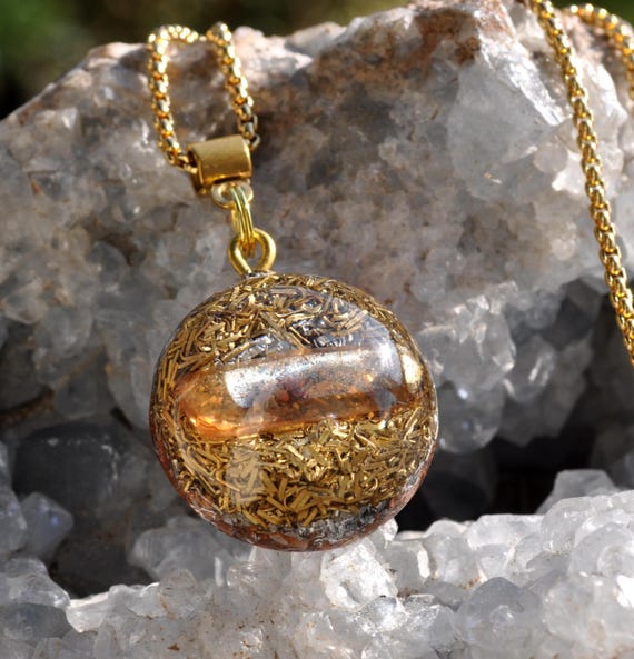 Aura Quartz Crystal Orgonite® Pendant Necklace