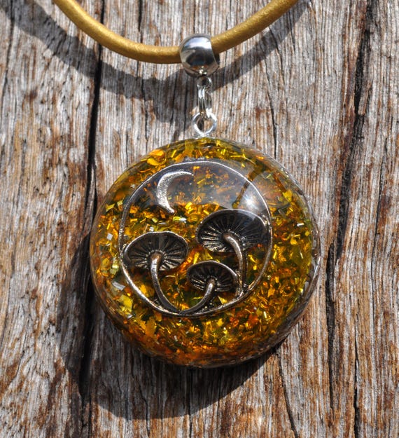 Mushroom Scenery Mushrooms Orgonite® Pendant Necklace Unisex