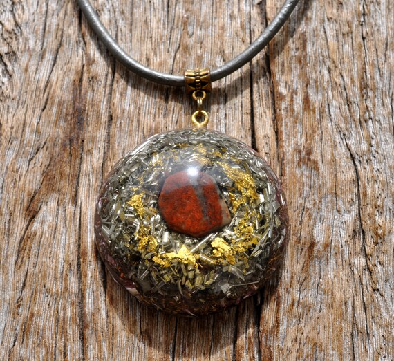 XL orgone Amulet Brecciated Jasper Orgonite® Pendant Unisex