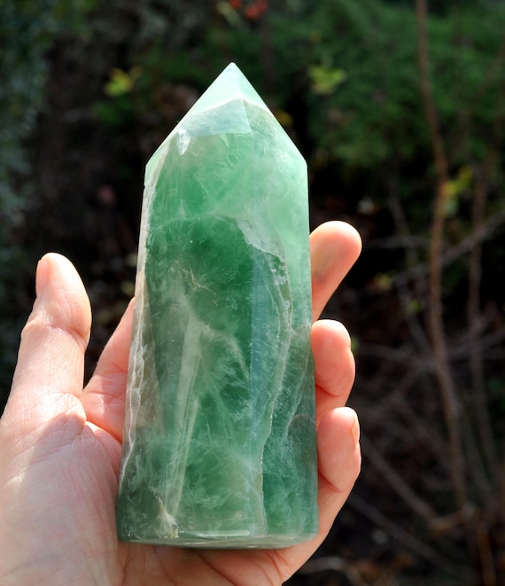 Green Fluorite Tower – Natural Crystal LARGE 652g / 23oz, Freestanding Mineral Specimen