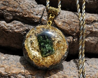 RARE Chrome Diopside Orgonite® Pendant , Orgone Necklace - FREE Shipping !