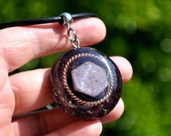 LARGE STAR Ruby with Tensor Ring Orgonite® Pendant Necklace
