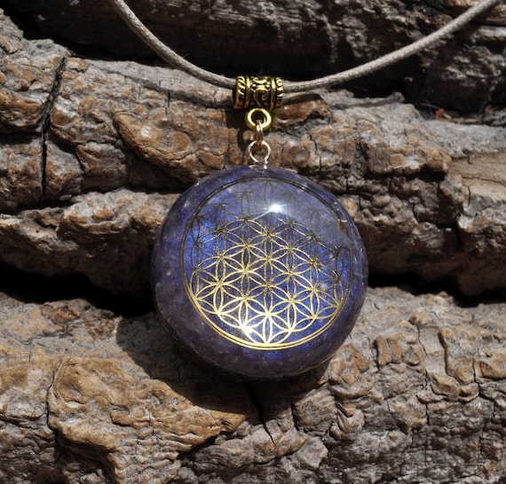 Flower of Life Orgonite® Pendant – Chakra Healing Crystal Necklace with Quartz, Shungite & Brass - Free Delivery Worldwide