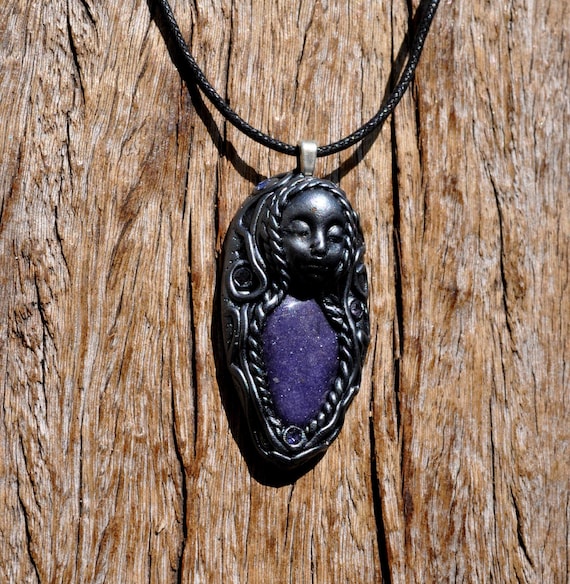 LEPIDOLITE Pendant Necklace, Guardian Necklace