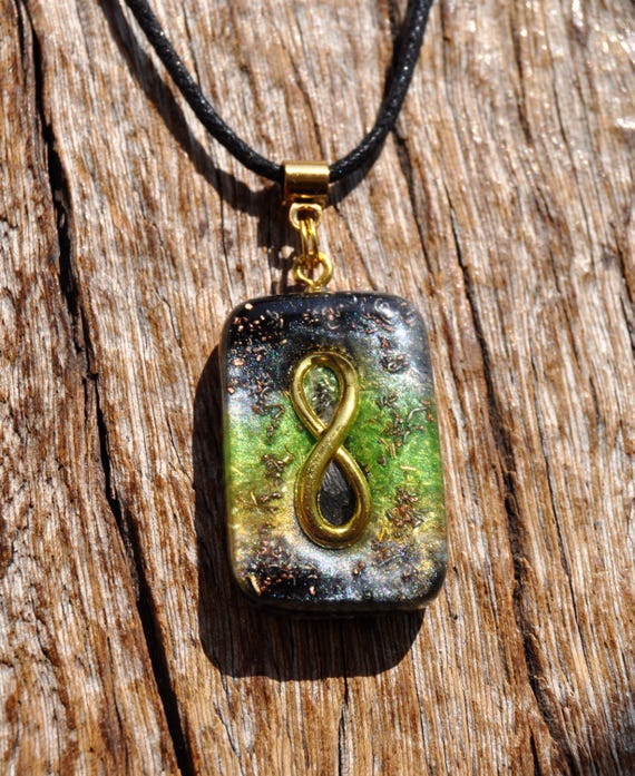 Timeless Harmony – Orgonite® Infinity Pendant with Elite Shungite, EMF Protection & Healing Crystals