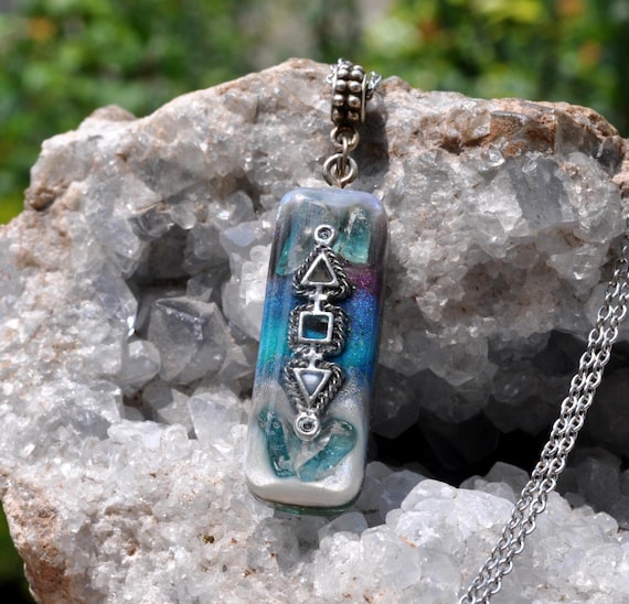 BLUE APATITE Orgonite® Orgone Pendant Necklace - Unisex