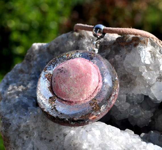 Norwegian THULITE Pink Orgone Orgonite® Pendant EMF Harmonizer Necklace