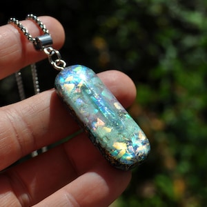AQUA AURA Quartz Point Orgonite® pendant Necklace, EMF Harmonizer Unisex
