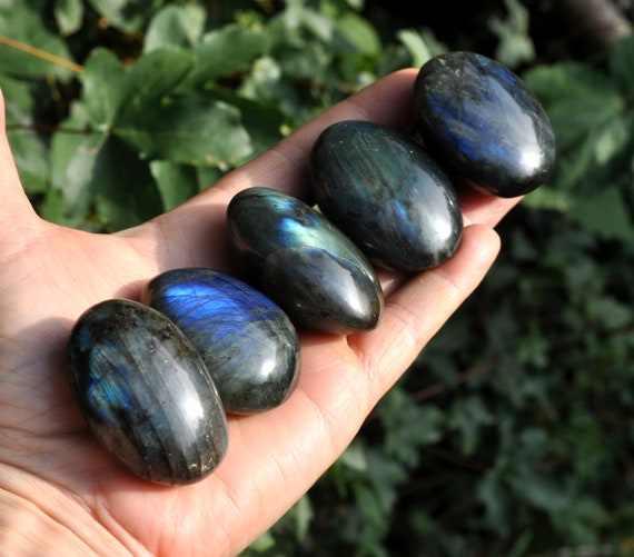 FLASH LABRADORITE Palm Stones 50g - 1.76 Oz - Pocket Stone