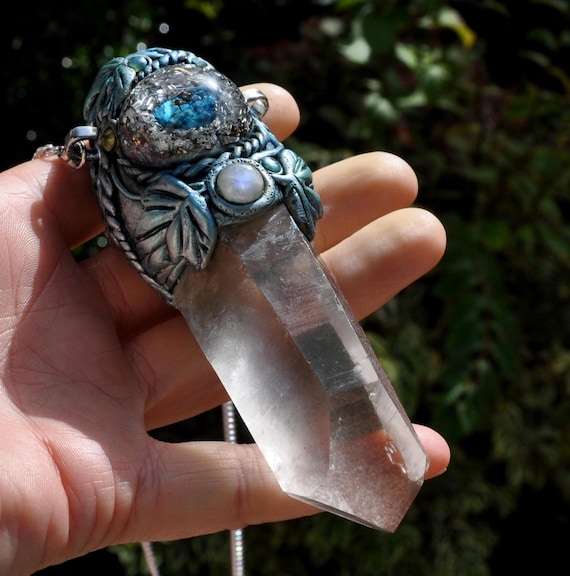 Raw SHATTUCKITE Orgonite Natural Terminated Quartz Crystal Energy Tool Pendant - Rare