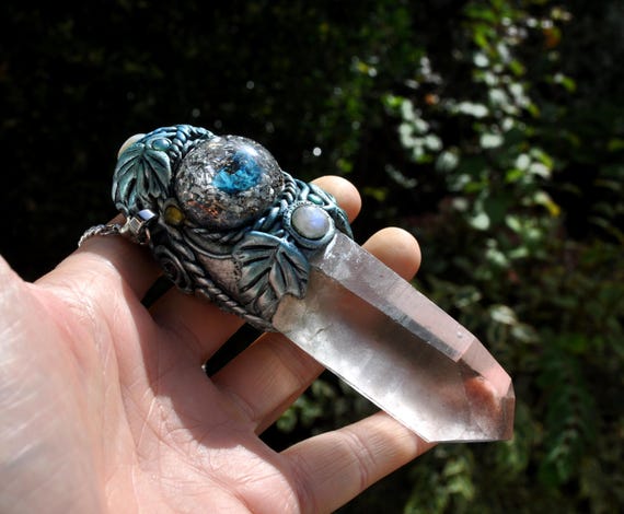Raw SHATTUCKITE Orgonite Natural Terminated Quartz Crystal Energy Tool Pendant - Rare