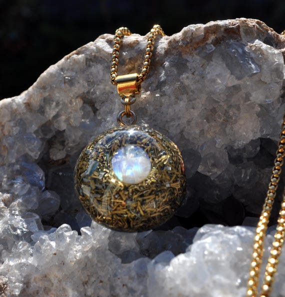 BLUE MOONSTONE Orgonite® Pendant Necklace