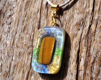 Tiger Eye Orgonite® orgone Pendant Necklace Unisex