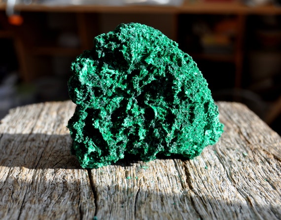 Fibrous Malachite Cluster - 171 grams, Specimen from Congo, Mineral Natural Untreated