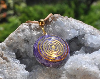 Lakhovsky Pendant Purple Orgonite®  Pendant Necklace  - EMF Harmonizer - Unisex