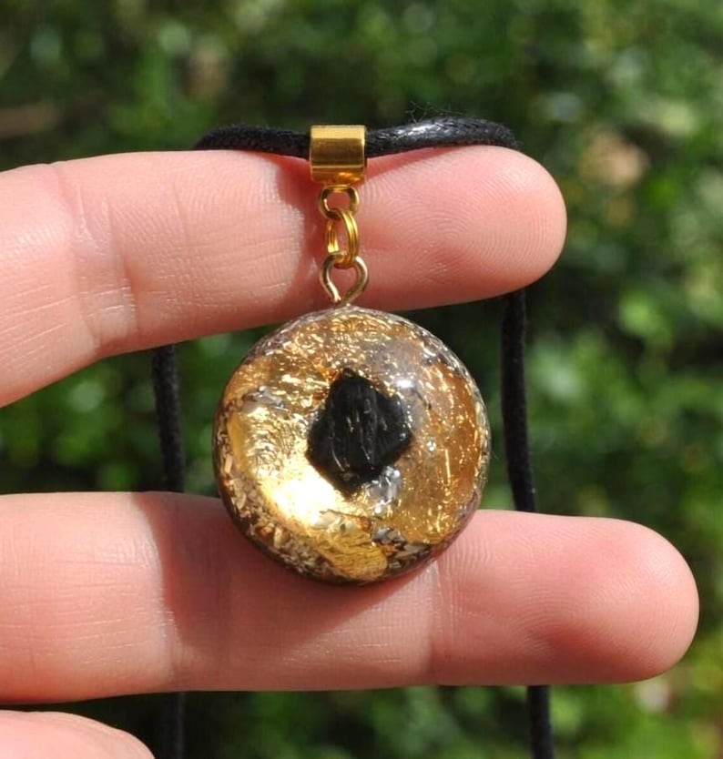 Äkta Orgonite® med Elite Shungite EMF-hänge ENERGY Harmonizer-halsband - Unisex bild 1