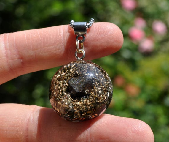 MAGNETITE Crystal Octahedron Orgonite® Orgone Necklace, Pendant