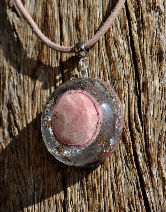 Norwegian THULITE Pink Orgone Orgonite® Pendant EMF Harmonizer Necklace