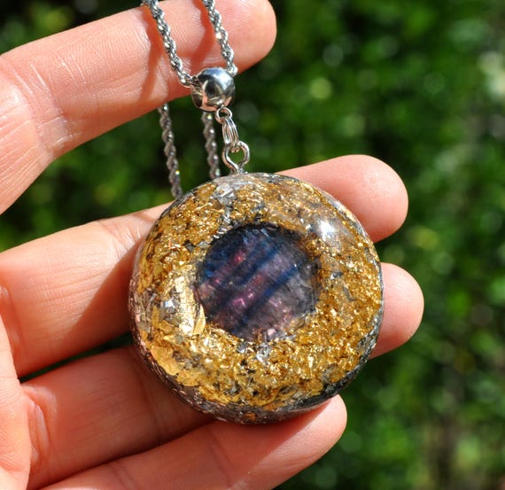 FLUORITE Orgonite® Pendant Orgone Necklace EMF Harmonizer 5g