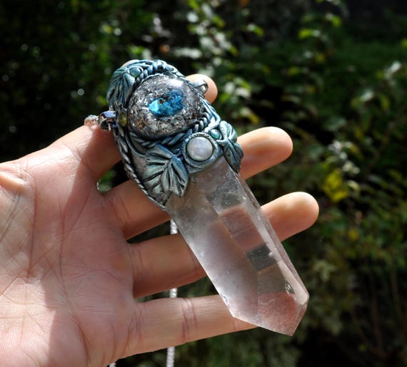 Raw SHATTUCKITE Orgonite Natural Terminated Quartz Crystal Energy Tool Pendant - Rare