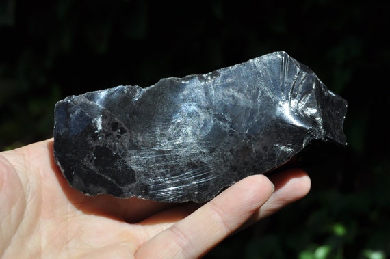 Raw Black Obsidian Crystal Chunk – Large 209g (7.37 oz) Natural Stone