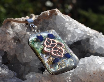 AZURITE Handmade Rectangular Orgonite® Men's Pendant Necklace