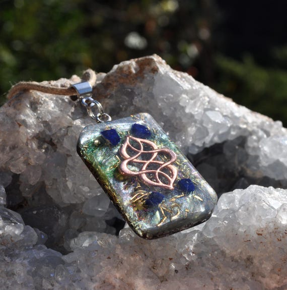 AZURITE Handmade Rectangular Orgonite® Men's Pendant Necklace