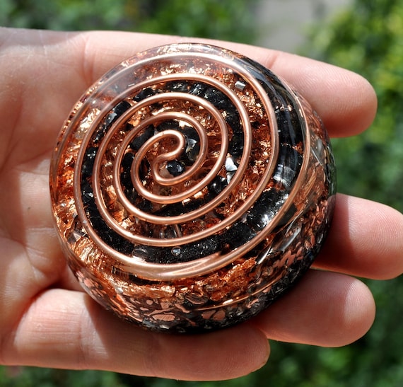 Orgone Tower Buster with Elite Shungite – Handpolished Orgonite® EMF Protection, Clear Quartz, Healing Energy, Spiritual Gift