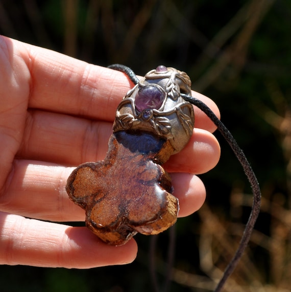 Caapi Vine Pendant Necklace with Amethyst Unisex