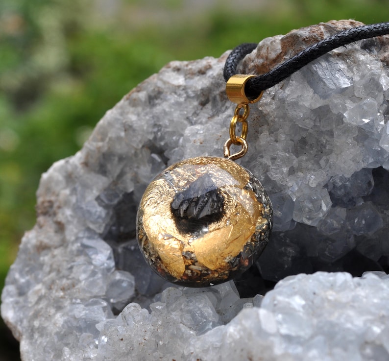 Äkta Orgonite® med Elite Shungite EMF-hänge ENERGY Harmonizer-halsband - Unisex bild 6