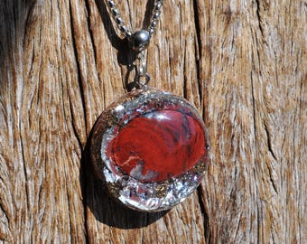 Red River Jasper Orgonite® EMF Harmonizing Pendant – Grounding & Energy Balance Necklace Unisex