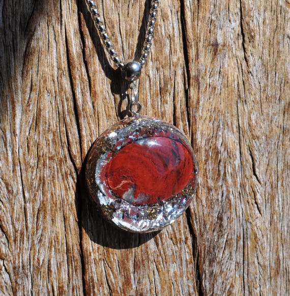 Red River Jasper Orgonite® EMF Harmonizing Pendant – Grounding & Energy Balance Necklace Unisex