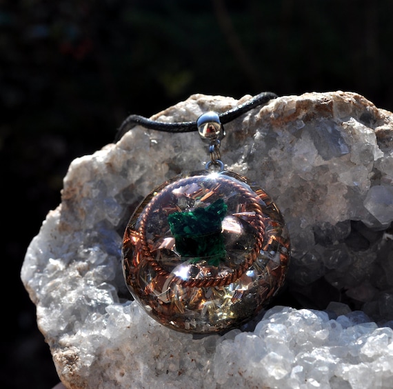 MALACHITE Orgonite Tensor Pendant Necklace UNISEX