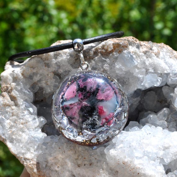 REAL EUDYALITE Orgonite® Pendant Heart Stone Inner Harmony Alignemnt