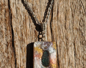 PEACOCK ORE Chalcopyrite Orgone Orgonite® Necklace, Multicolor Jewelry