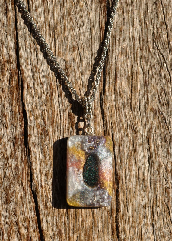 PEACOCK ORE Chalcopyrite Orgone Orgonite® Necklace, Multicolor Jewelry