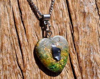 Heart with Elite Shungite Orgonite® pendant Necklace EMF Balance