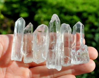 Lot de 6 pointes de cristal de quartz clair naturel, 87 g - 3,07 oz