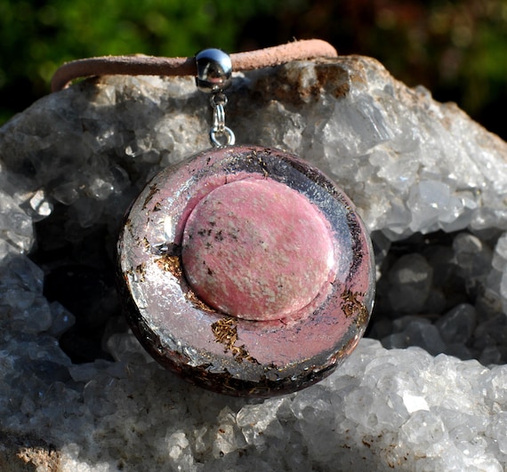 Norwegian THULITE Pink Orgone Orgonite® Pendant EMF Harmonizer Necklace
