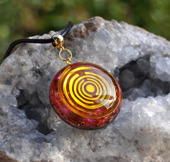 LAKHOVSKY MWO Pendant Orgonite®  Magenta Pendant Necklace  - EMF Harmonizer - Unisex