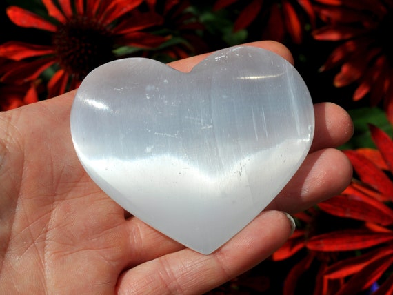 Large Selenite Heart  7 cm - 2.75 Inches