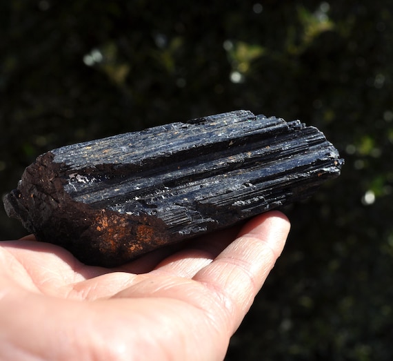 Black Tourmaline Raw Rough Log Natural Schorl 166gr - 5.85Oz