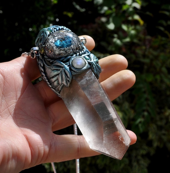 RARE Raw SHATTUCKITE Orgonite Natural Terminated Quartz Crystal Energy Tool Pendant