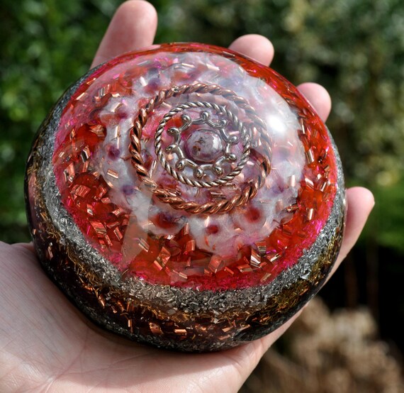 XXL Orgonite® Tensor Rings Dome purple Sapphire, Amethyst - EMF Protection 428g - 15.09Oz - Free Shipment