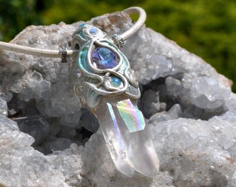 ANGEL AURA Quartz with Opal Necklace - FREE Delivery !